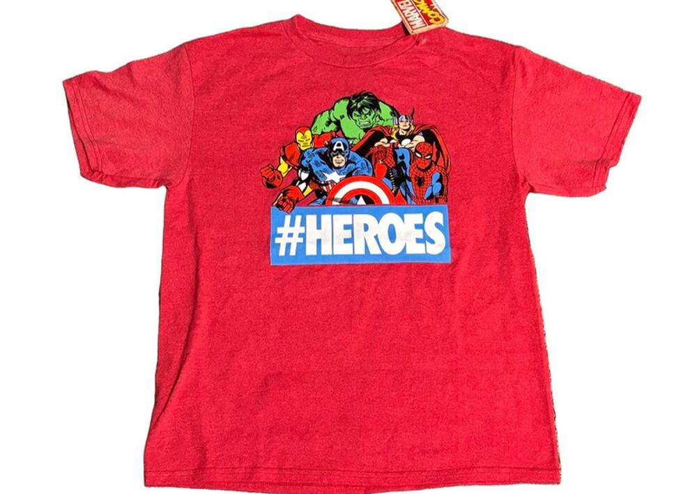 Marvel Kids Youth Boys Women #Heroes Red Shirt L Large New NWT